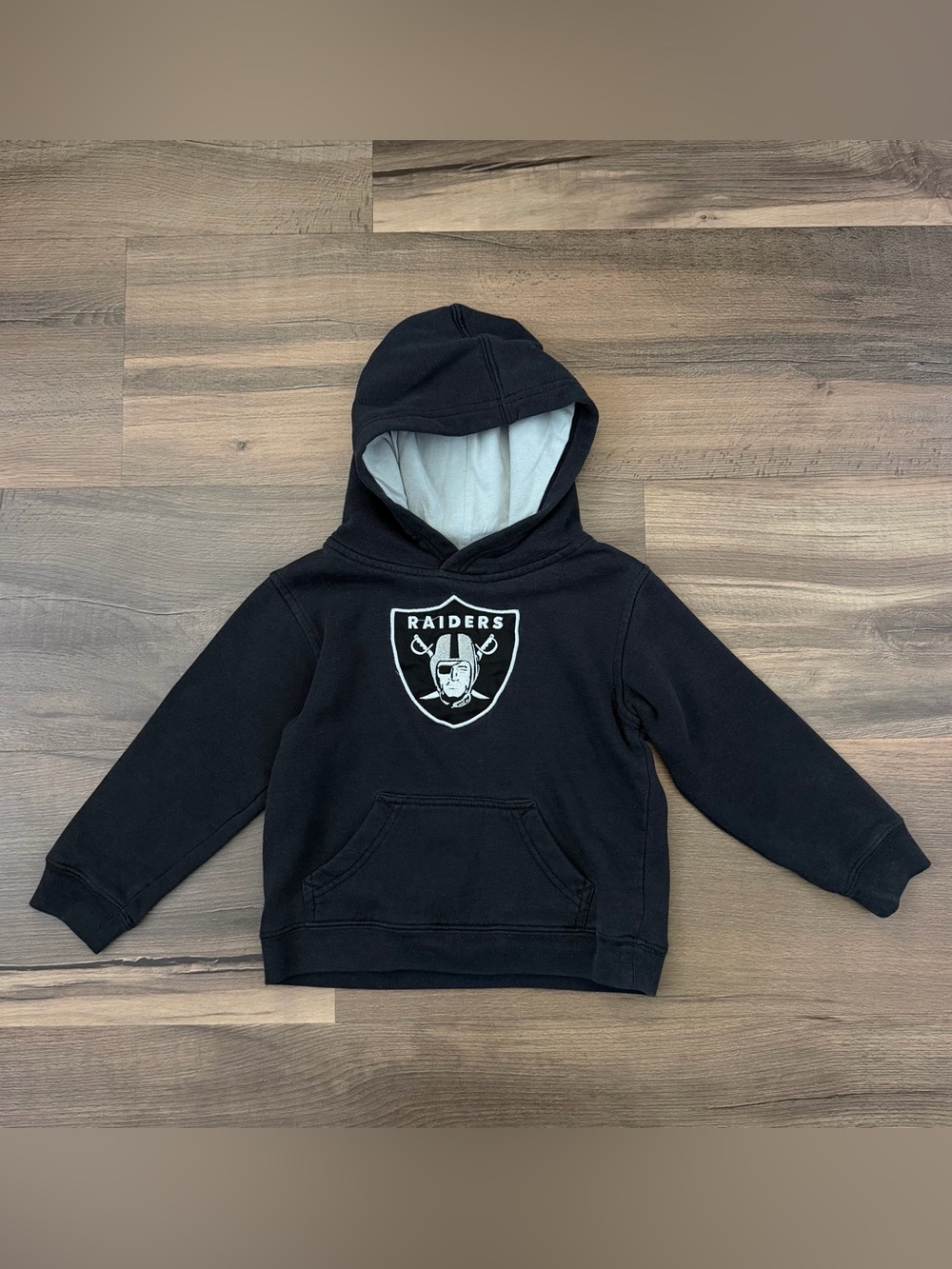 NFL Las Vegas Oakland Raiders Toddler Black Hooded Sweatshirt Size 4T